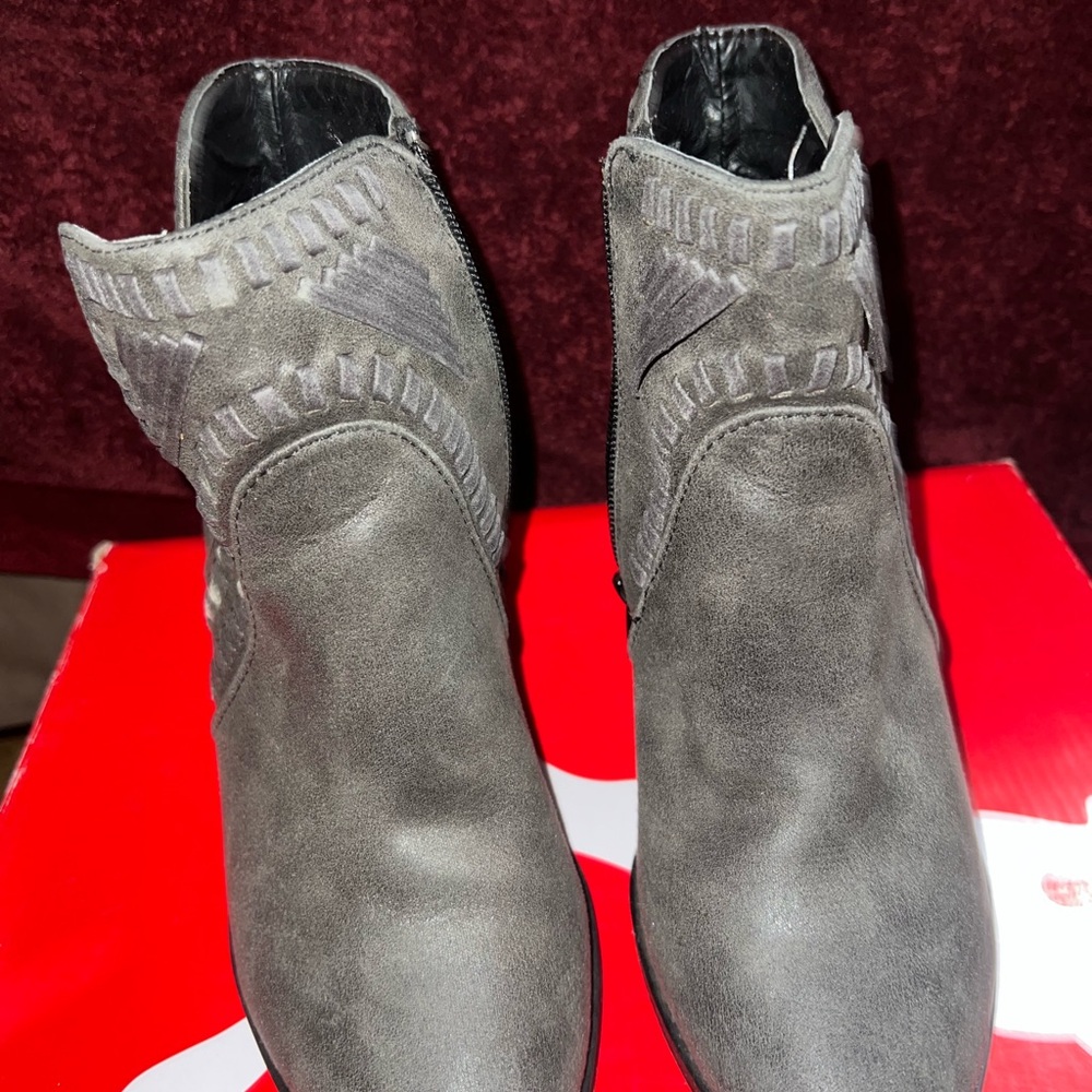 Gray Suede Ankle Boots